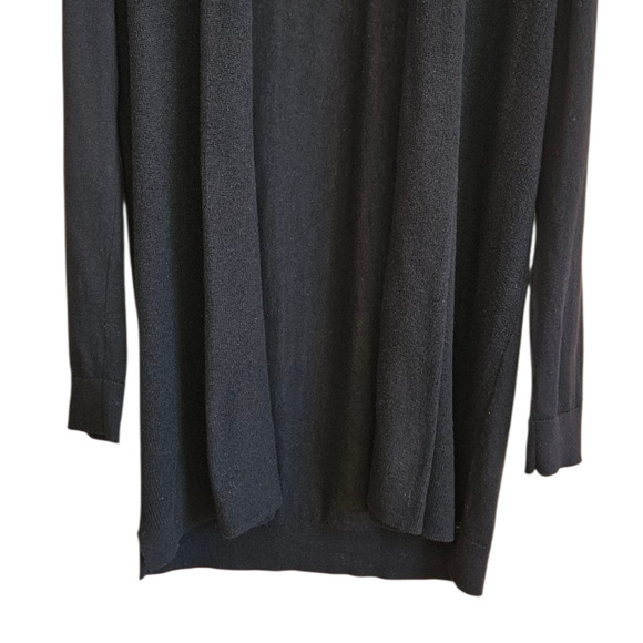 Ann Taylor Cartigan Long Open Front Duster Wool Blend Black Women's Large - Picture 3 of 7